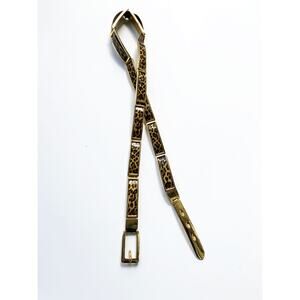 Womens Simulated Leather & Steel Animal Print Size M